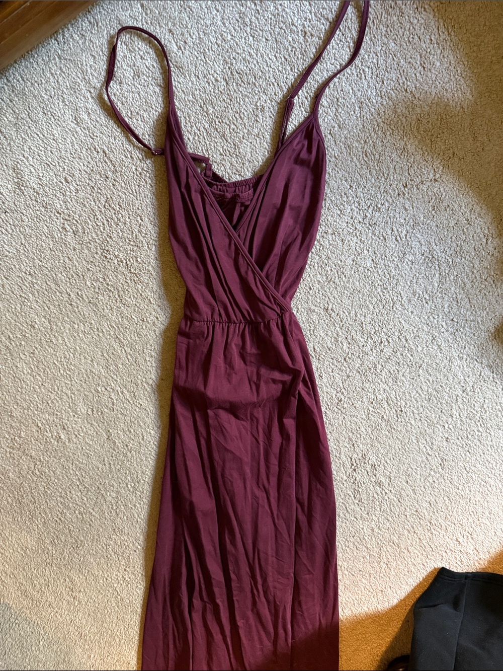 Sleeveless Wrap Maxi Dress in Deep Burgundy